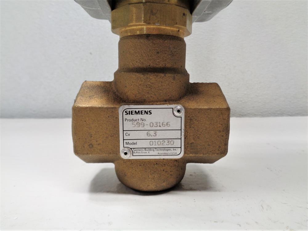 Siemens 3/4" Pneumatic BRZ Globe Valve 010230 W/ Actuator 010231